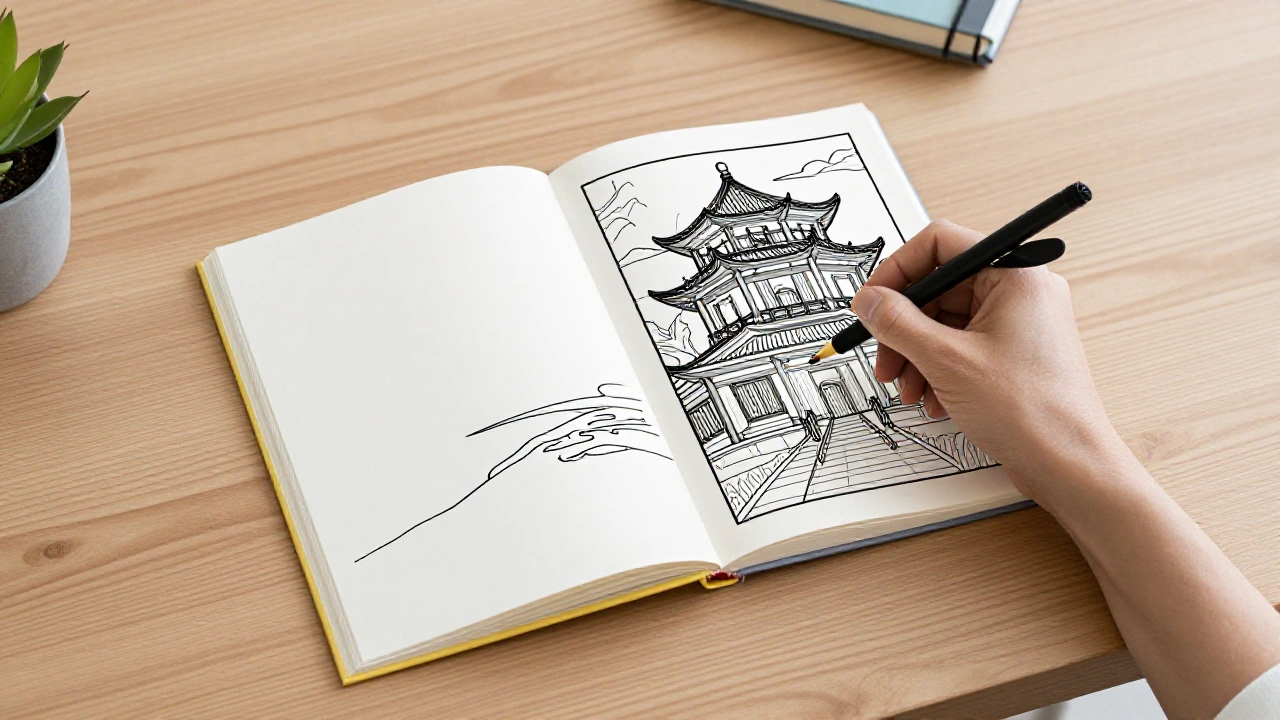 Coloring Book Mockup on Table