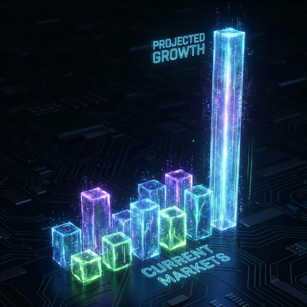 Abstract 3D bar chart comparison of speed