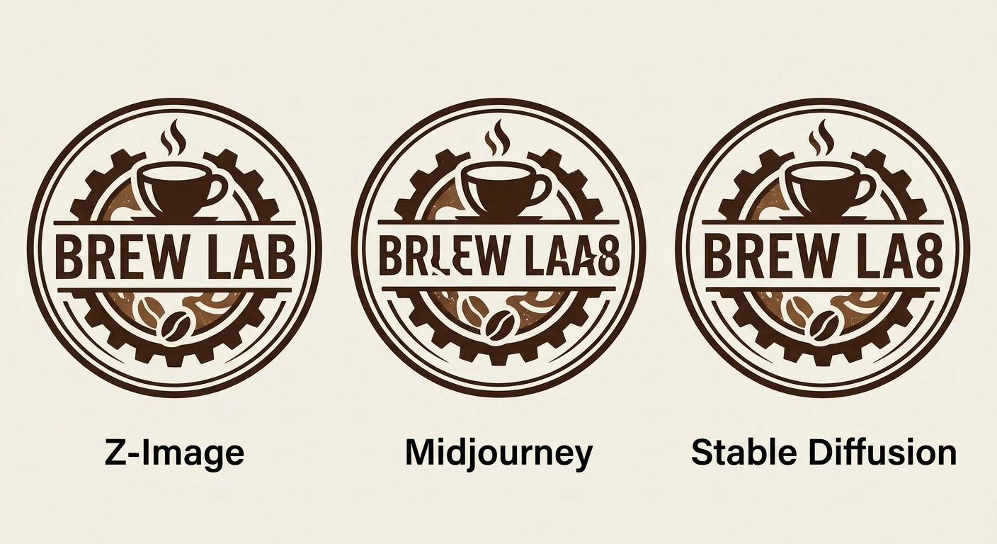 The logo results from z-image Midjourney and SD3