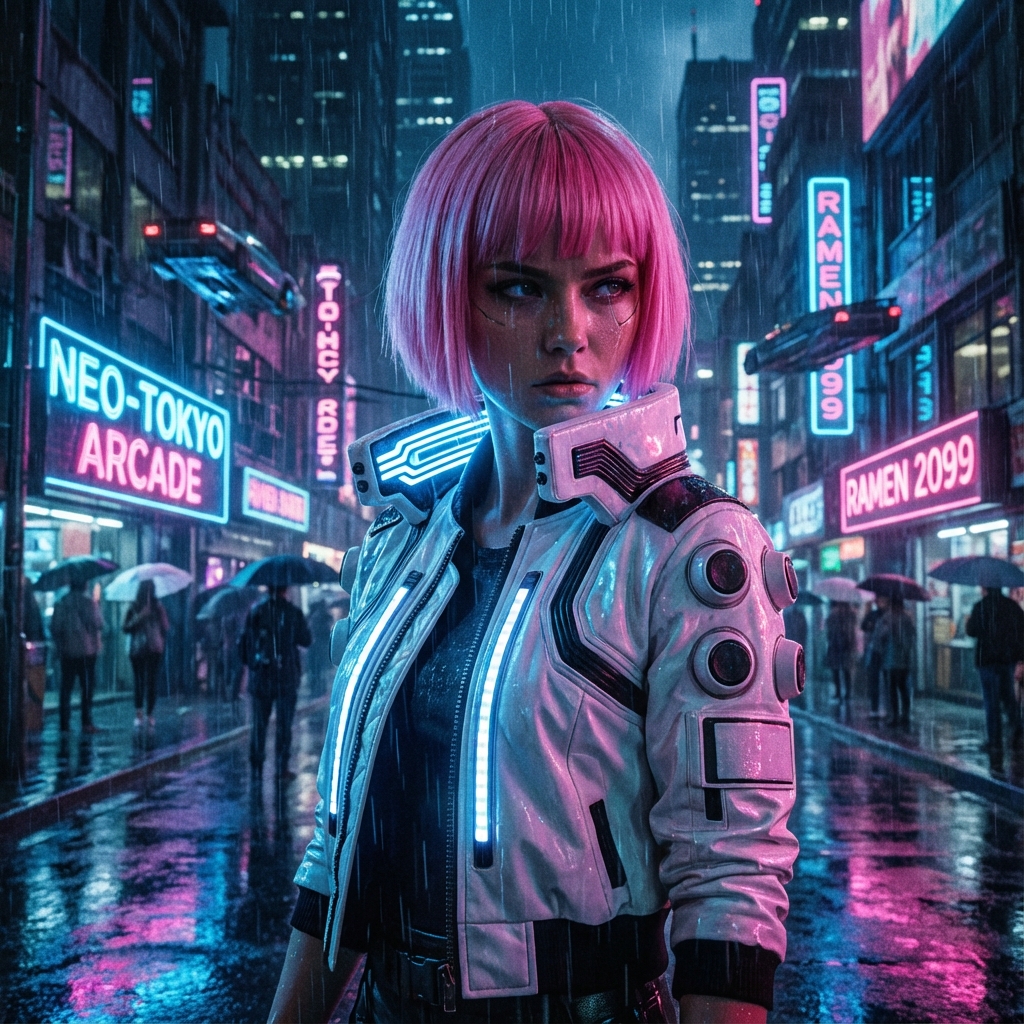 Cyberpunk City Scene